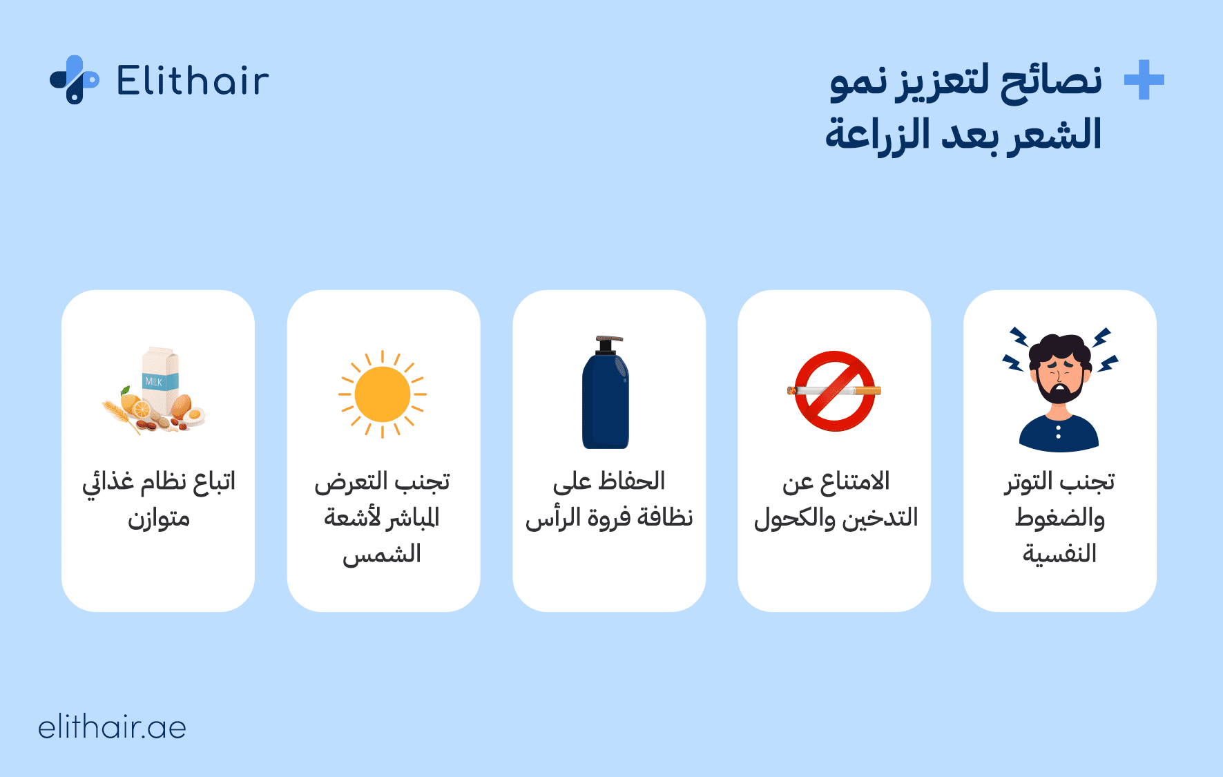 نصائح لتعزيز نمو الشعر بعد الزراعة - مشفى اليت هير لزراعة الشعر
