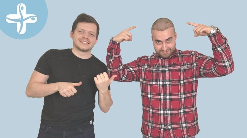 Gewinner einer Bart- und Haartransplantation.
