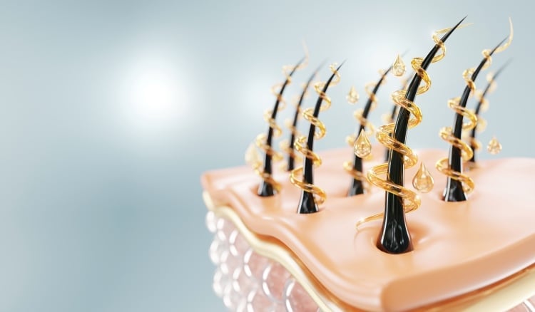 Grafik zeigt die Wirkung eines Shampoos auf die Haare