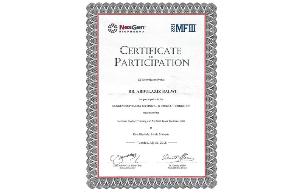 Dr. Balwi Zertifikat 4