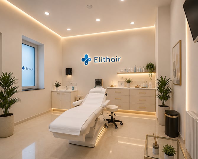 Der Behandlungsraum von Elithair für den Haartransplantation Standort in Frankfurt