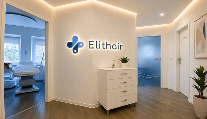 Der Lobbybereich des Elithair Standort für die PRP in Düsseldorf