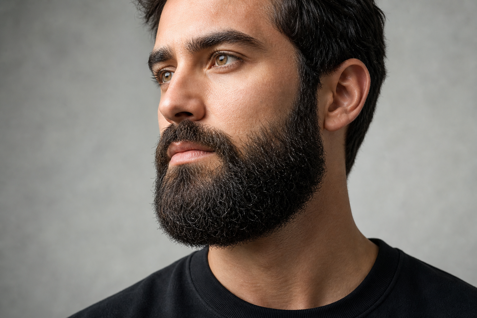 Uomo con una barba folta e curata come esempio di crescita della barba stimolata