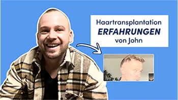 Bild zeigt Elithair Patienten John B. nach seiner Haartransplantation