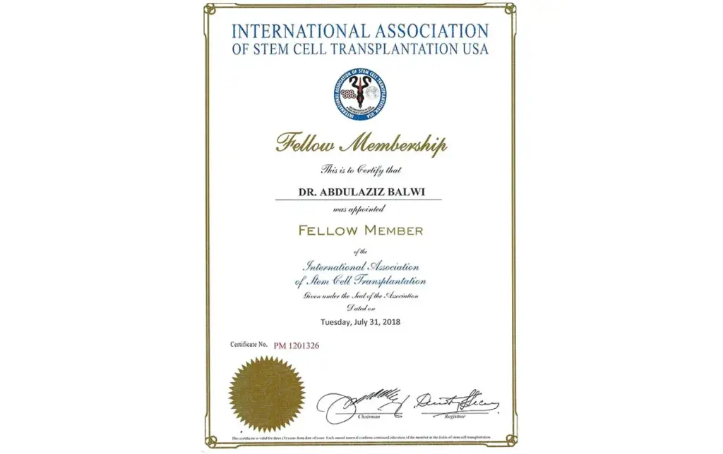 Dr. Balwi Certificate 2