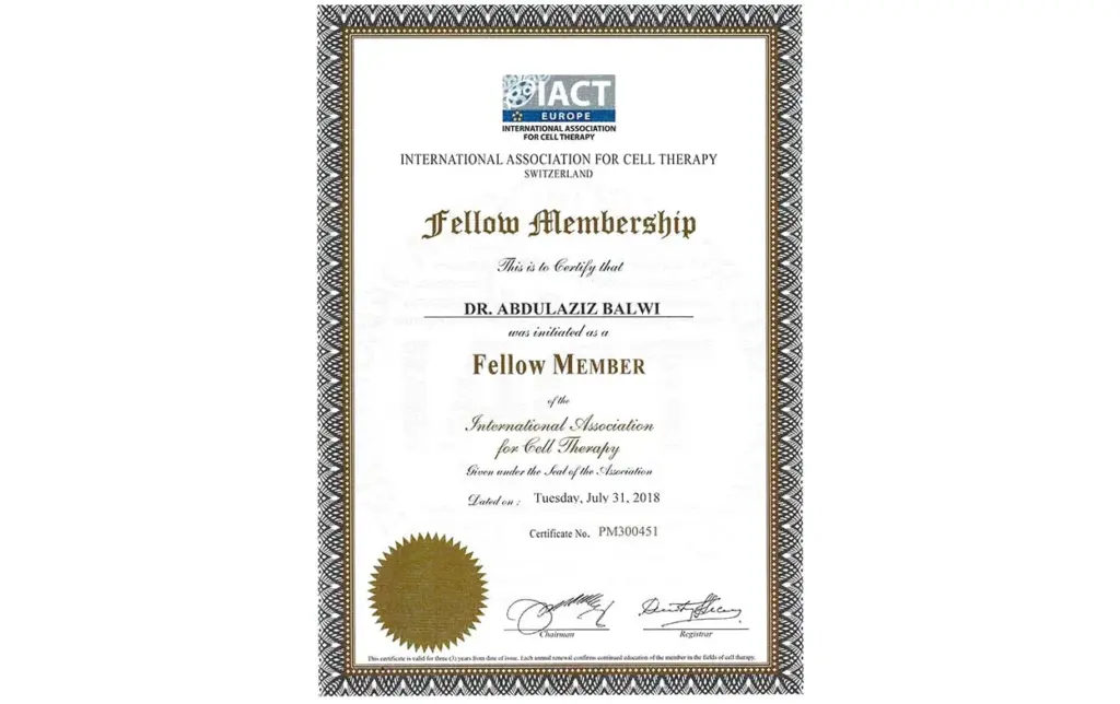Dr. Balwi Certificate 5