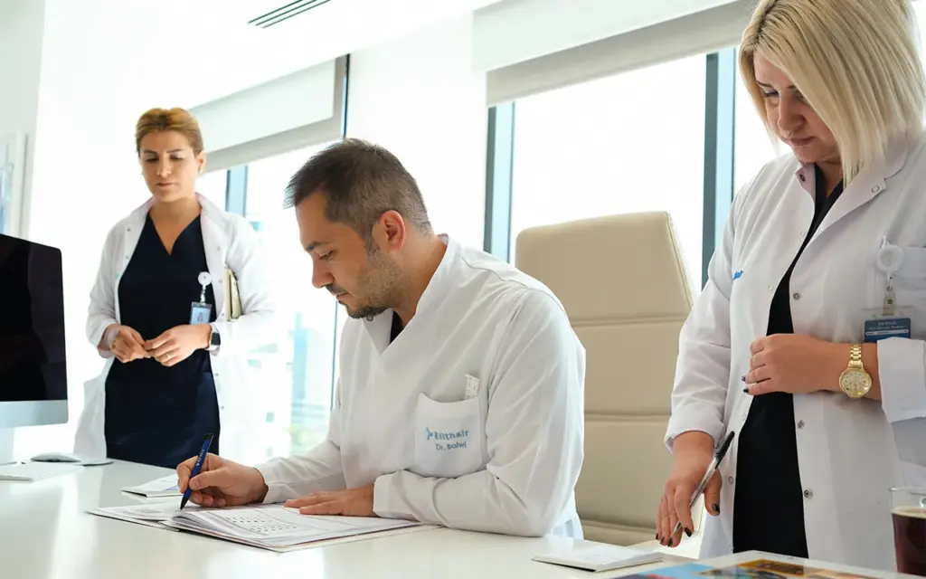 Dr. Balwi and his team during medical quality control