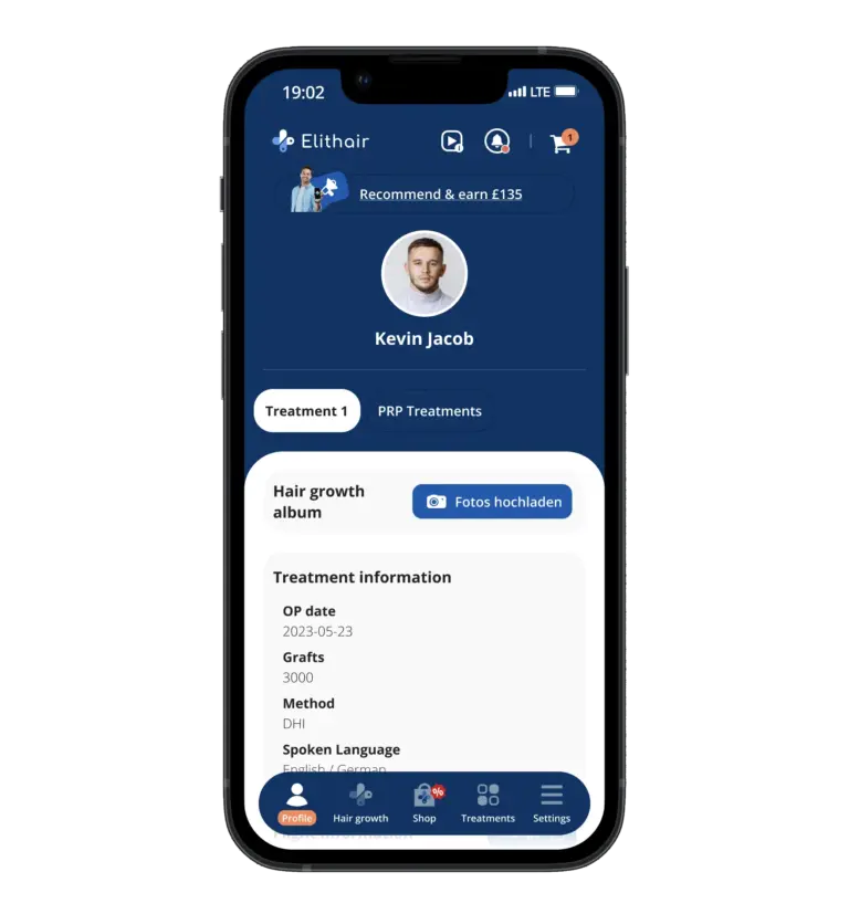 The overview screen of the Elithair app