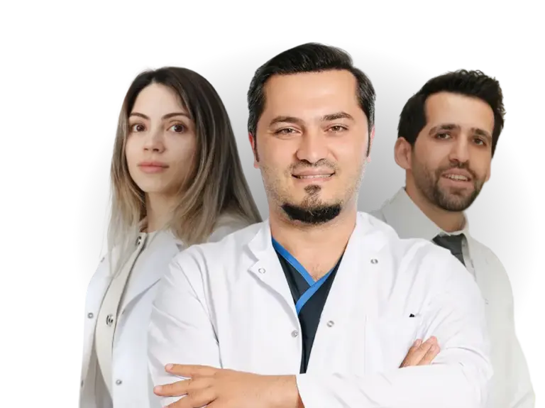 Image showing Dr. Balwi surrounded by three members of the Elithair medical team