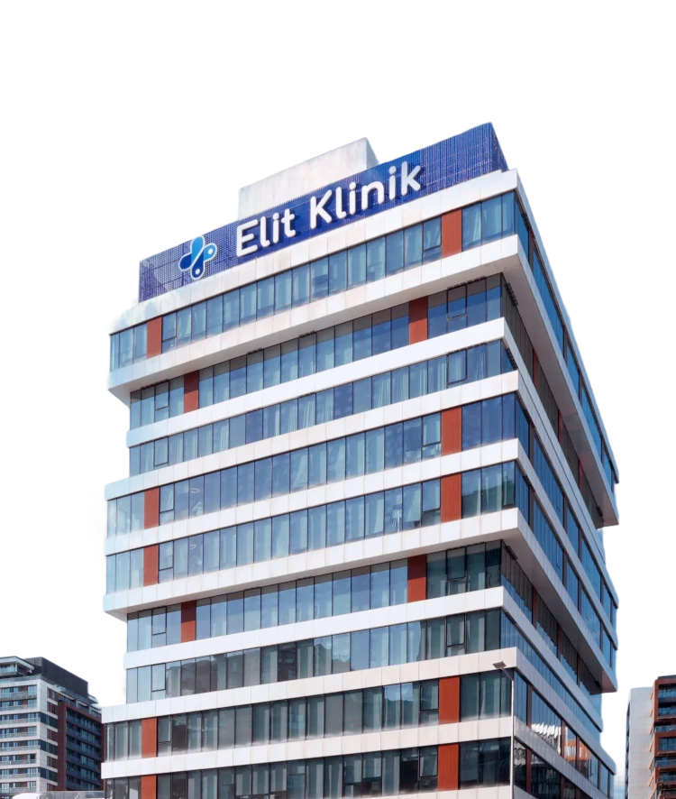 The image shows the Elithair Clinic in Istanbul for hair transplantation in Turkey from the outside.