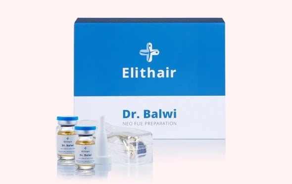Dr. Balwi Neo FUE preparation set with specialized surgical tools arranged for hair transplant procedure setup